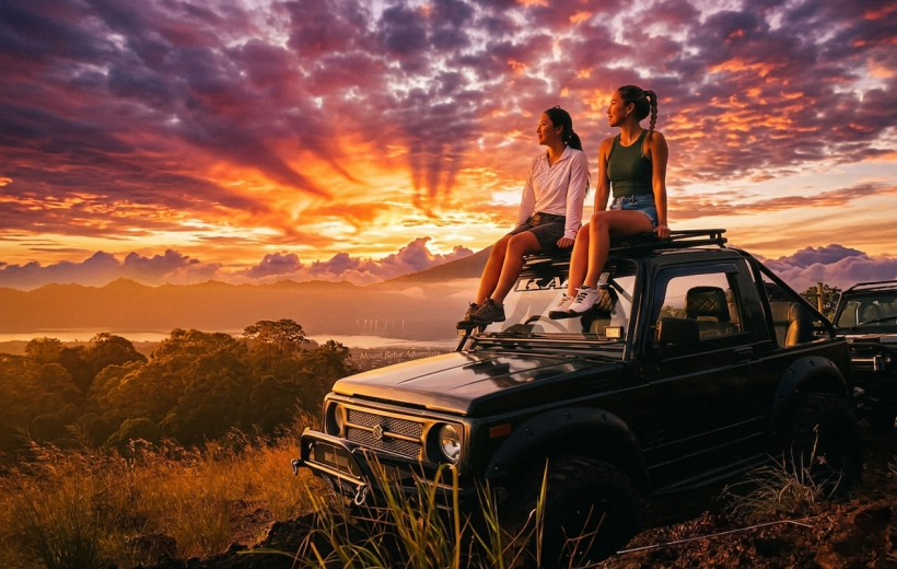 Batur Jeep Sunrise With Famous Waterfall